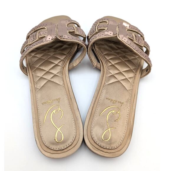 Sam Edelman Bay Glamour Slide Sandals Women's Molten Gold Size US8.5M EU39 - Picture 13 of 14